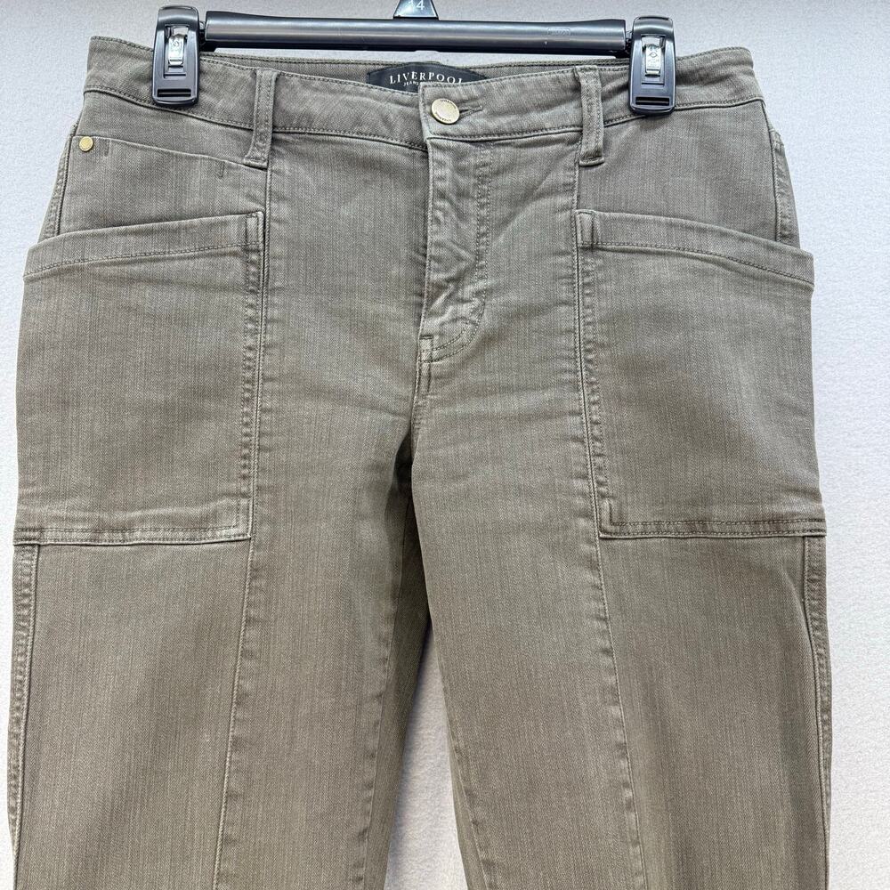 Liverpool Cargo Jeans Women's 8/29 Olive Green The Ankle Cargo Skinny Preppy - Picture 3 of 16